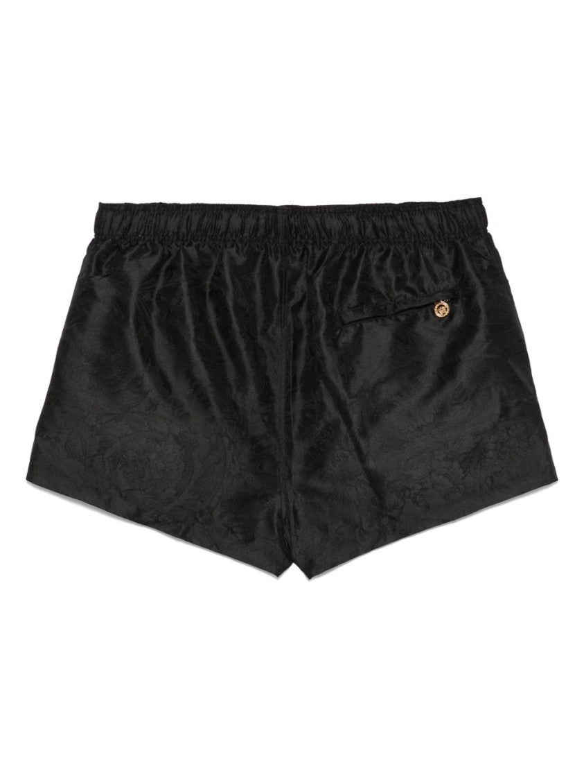 Versace Textured Black Swim Shorts