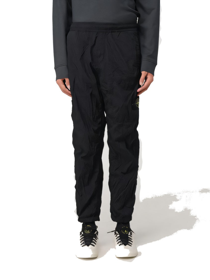 Stone Island Straight Pants With Lightweight Crinkled Nylon Fabric