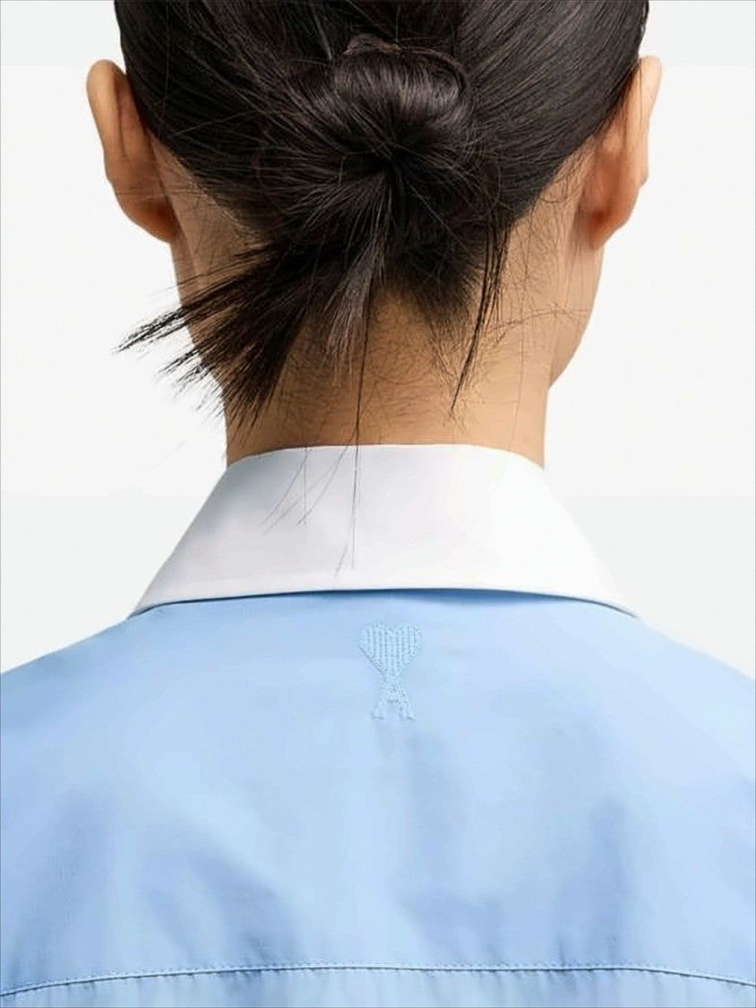 Ami Button-Down Shirt With Contrasting Collar And Cuffs