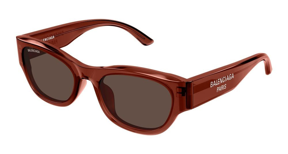Balenciaga Brown Oversized Round Frame Acetate Sunglasses
