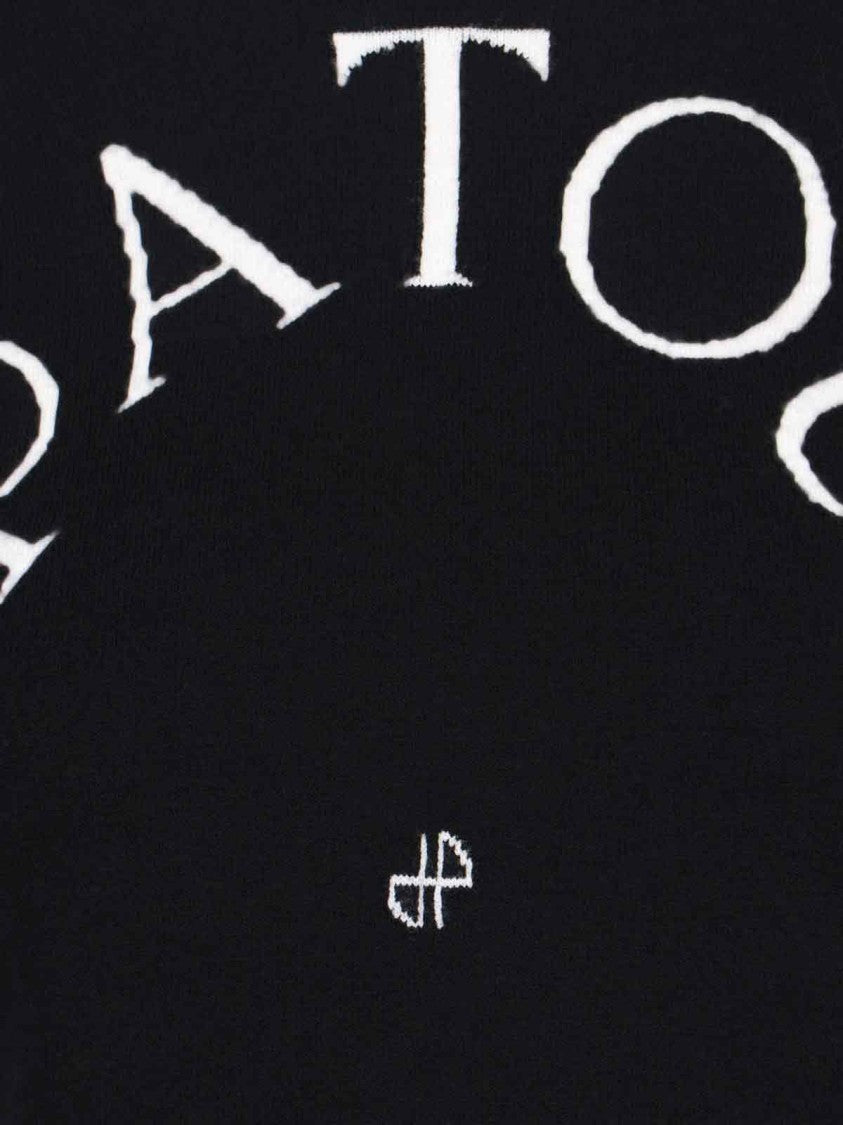 Patou Classic Black Sweater With Round Neckline And Cozy Fit