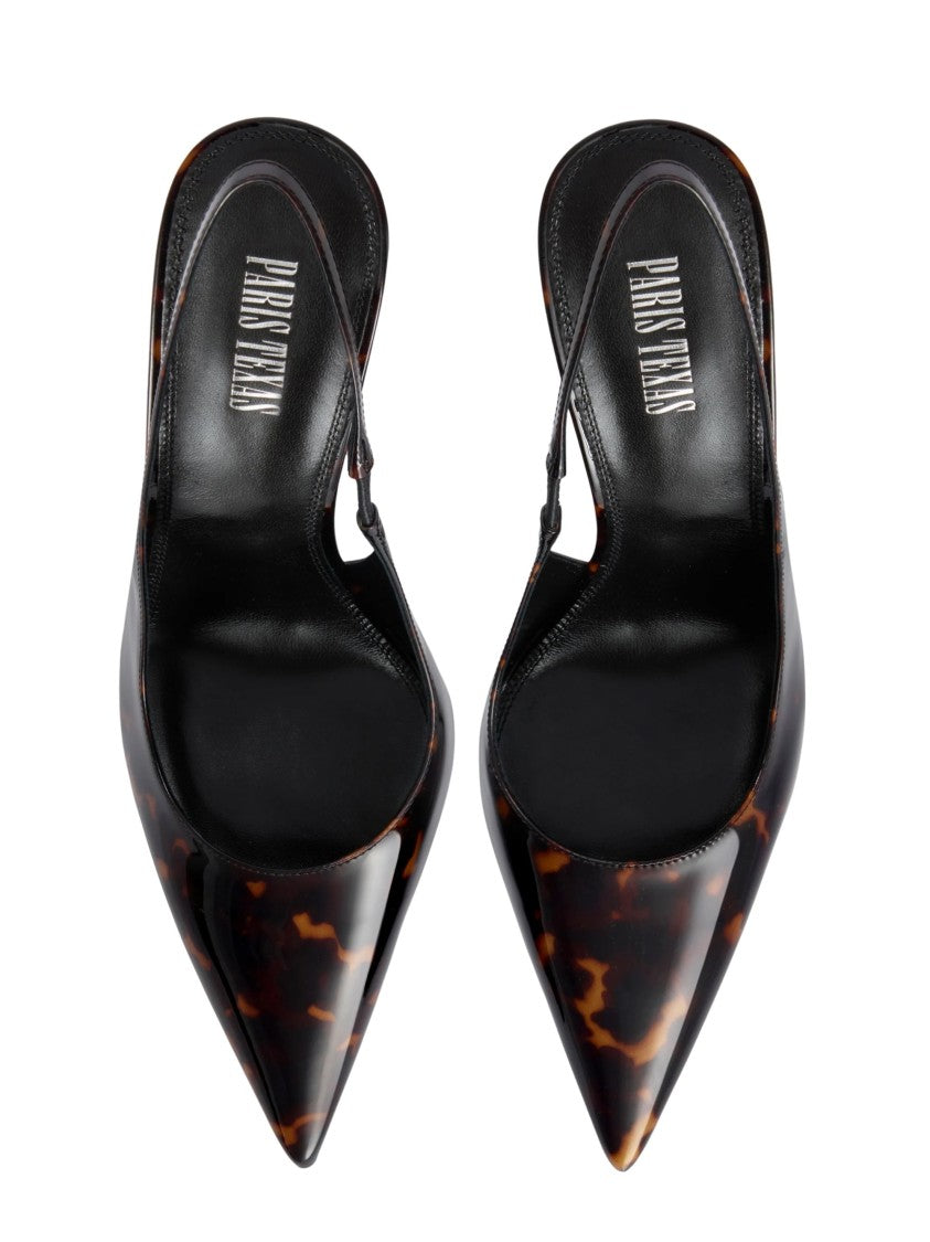 Paris Texas Tortoiseshell Leather Lidia Slingbacks