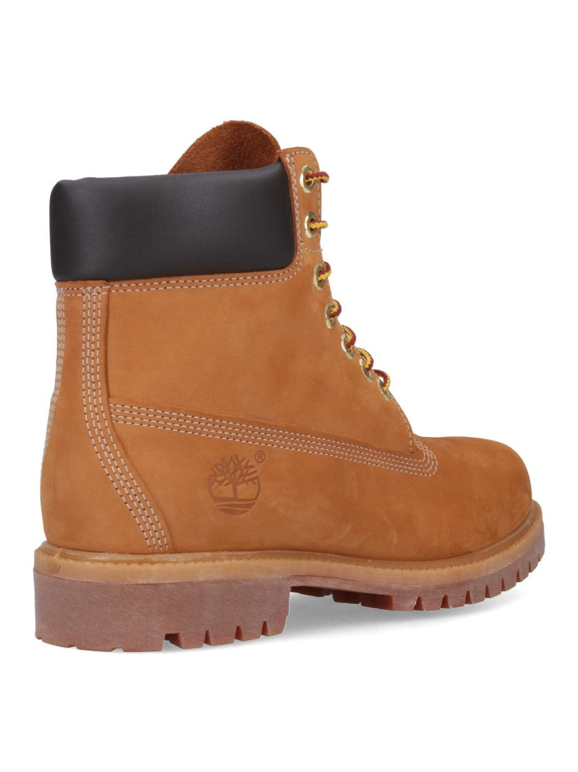 Timberland Rugged Tan Leather Boots With Padded Collar