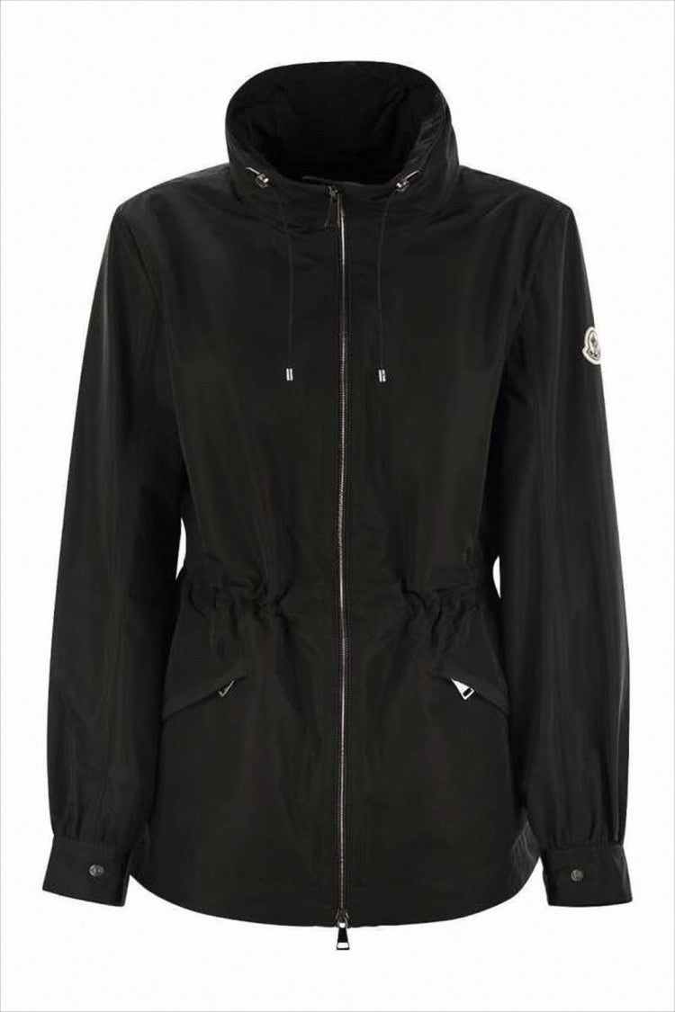 Moncler Black High-Collarjacket With Adjustable Drawstrings