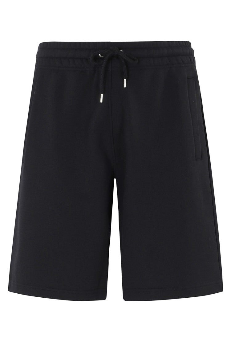 Maison Kitsuné Black Oversized Drawstring Elastic Waistband Cotton Shorts