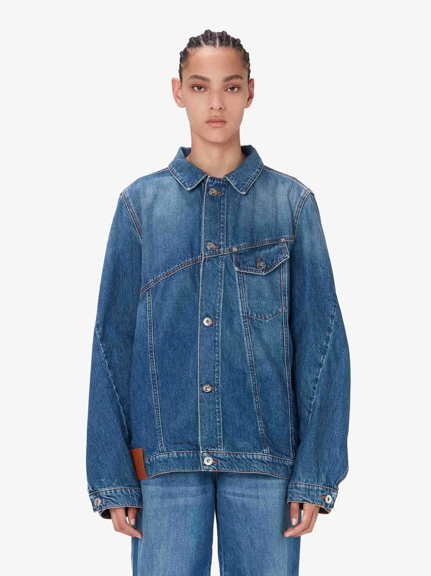 J. W. Anderson Anchor-Logo Deconstructed Denim Jacket