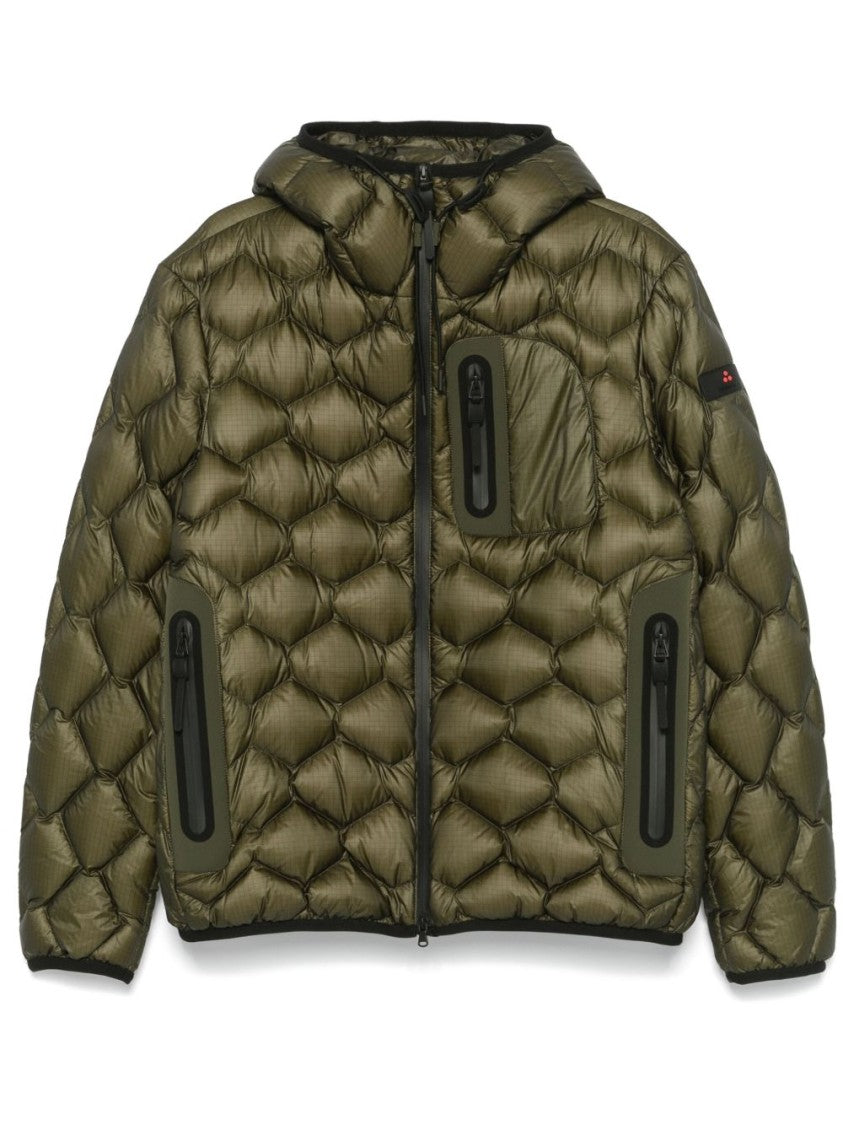 Peuterey Quilted Green Jacket With Hood