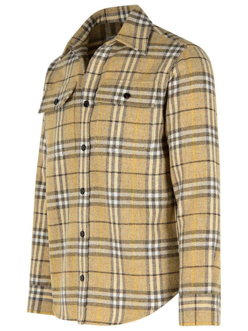 Burberry 'Check Vintage' Beige Wool Shirt