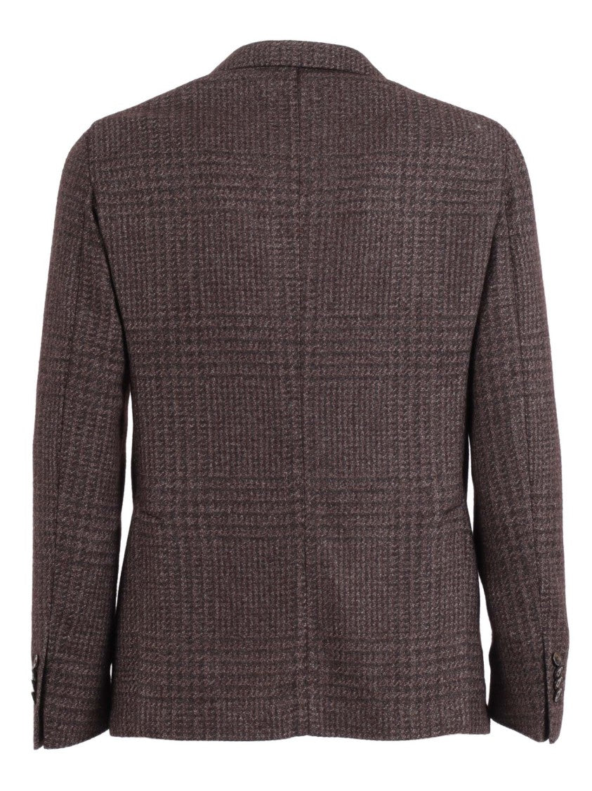 L.B.M. 1911 Checkered Cashmere Silk Tailored Jacket