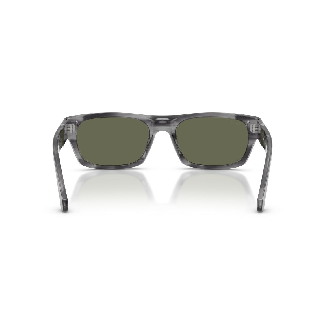 Persol 0Po3398s Rectangular Grey Acetate Sunglasses With Dark Lenses