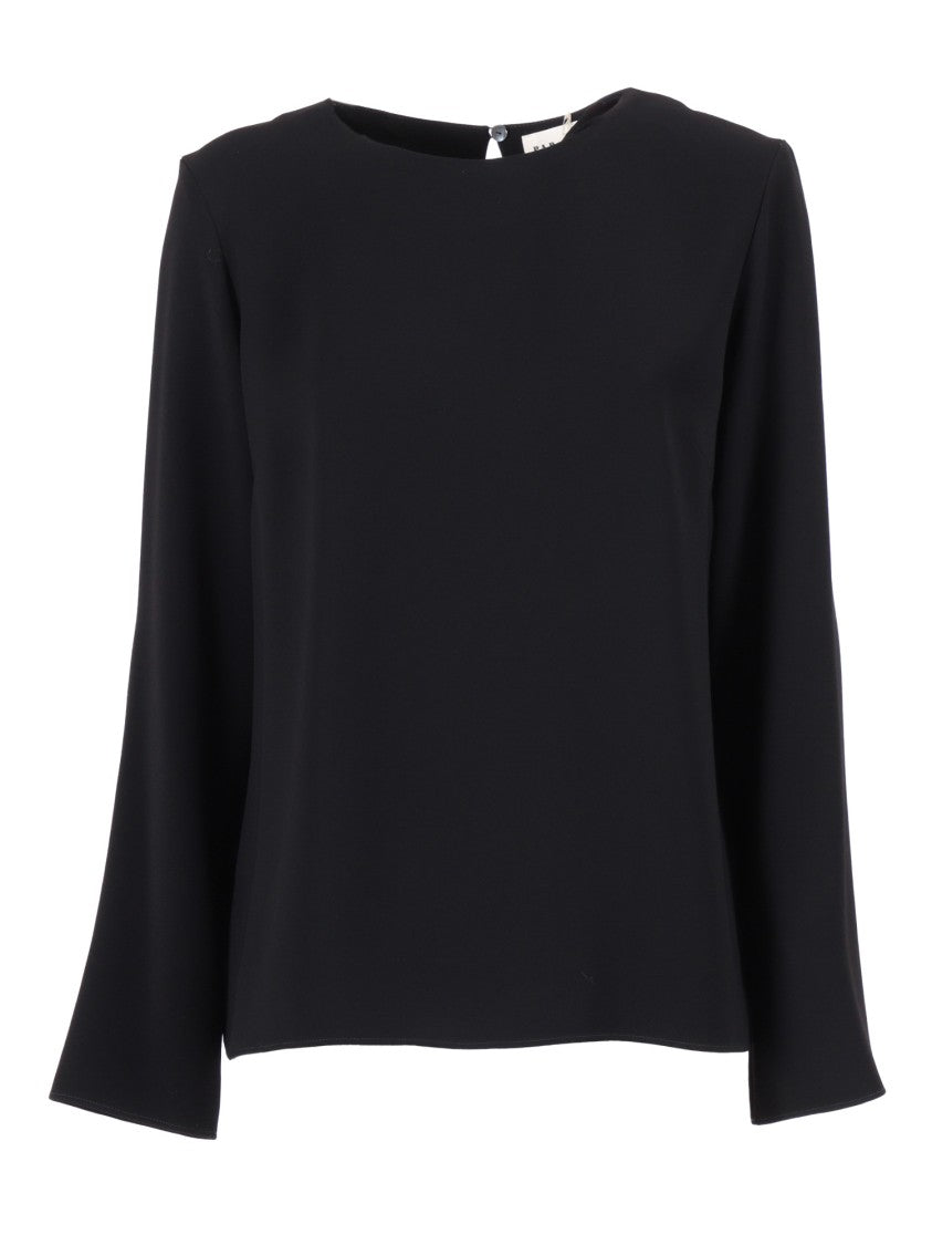 P.A.R.O.S.H. Long Sleeve Blouse With Keyhole Back Detail