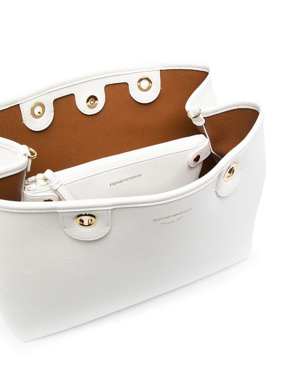 Emporio Armani Textured White Shoulder Bag