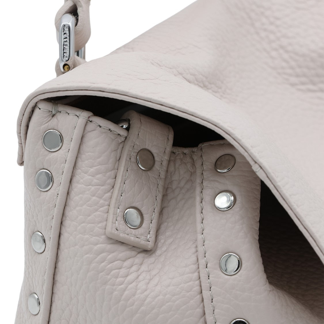 Zanellato Pebbled Texture Handbag With Silver-Tone Hardware