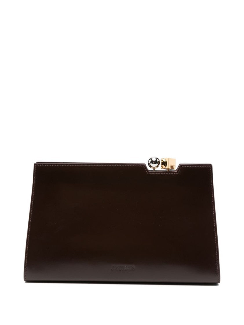 Jacquemus Sleek Metallic Clasp Clutch Bag
