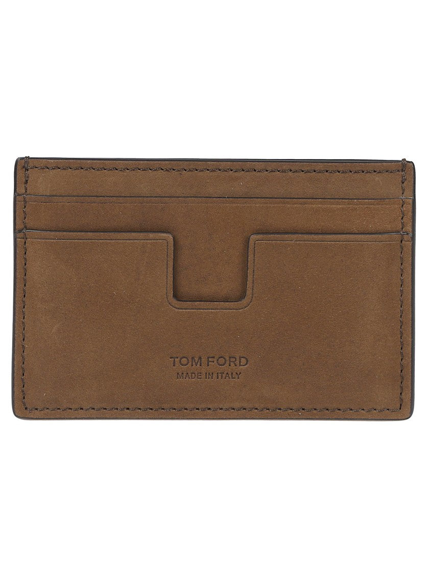 Tom Ford Logo Credit Card Calf Leather Wallet