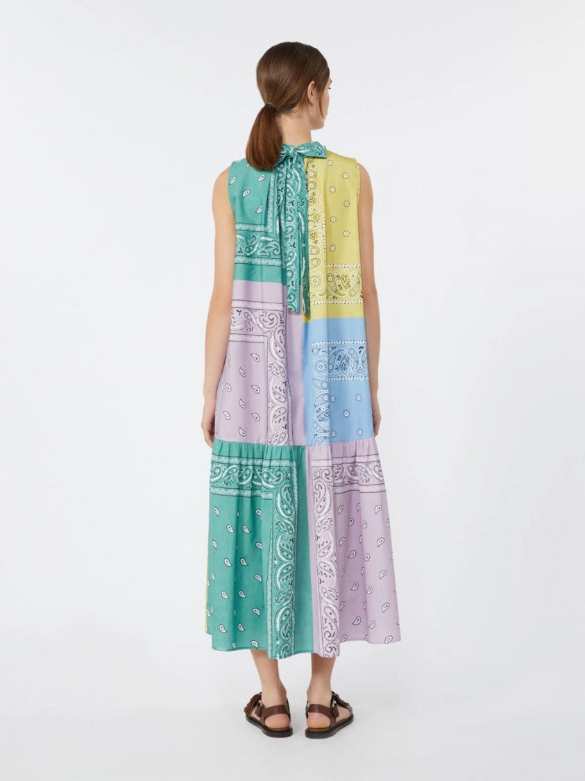 Max Mara Patchwork Midi Dress With Bandana-Inspired Prints