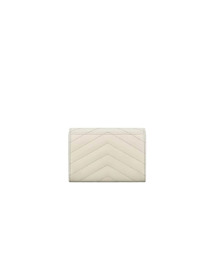 Saint Laurent Chevron Quilted Cowhide Leather Wallet