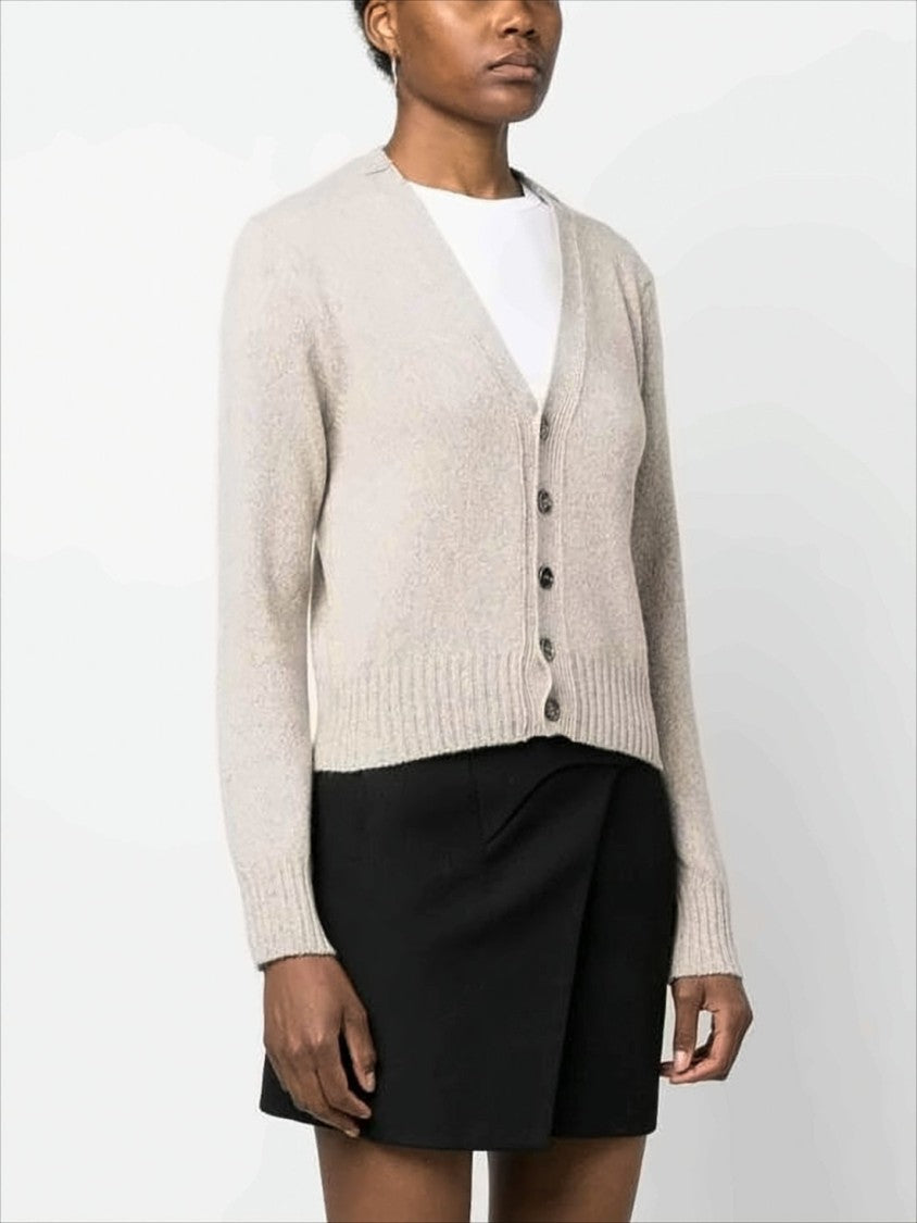 Ami Paris Soft Cashmere And Wool Blend Cardigan