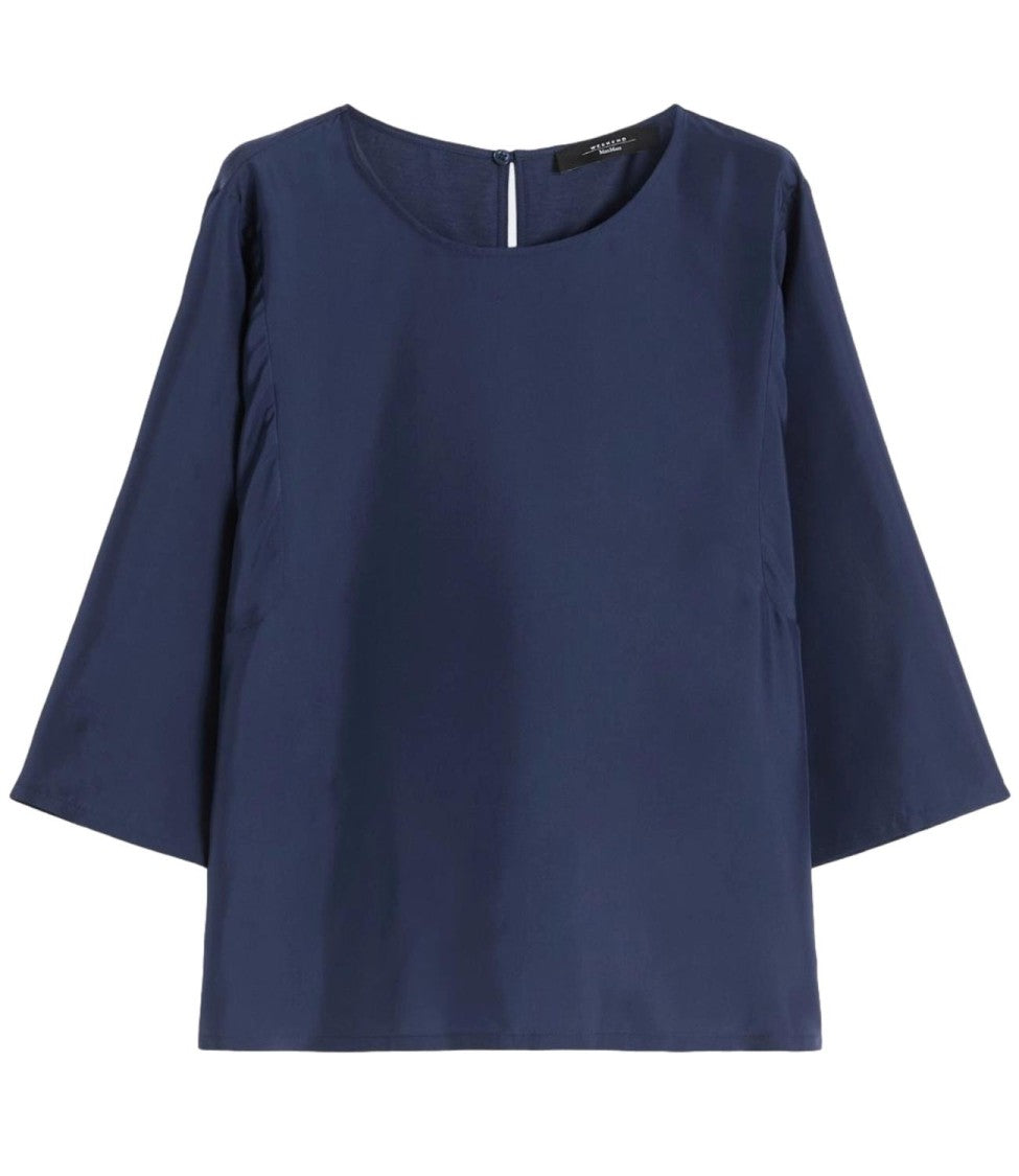 Max Mara Blue Wkdfastoso Linen Knit Sweater