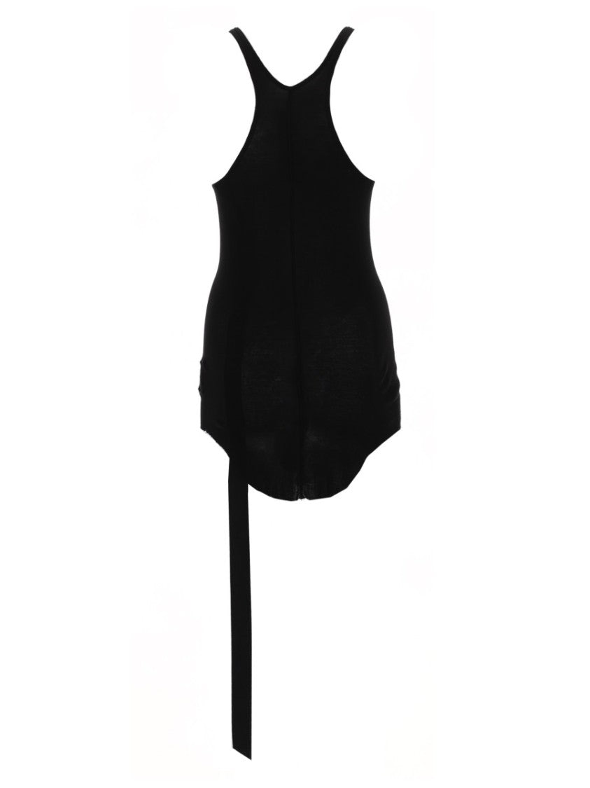 Drkshdw By Rick Owens Black Racer Cotton Fitted Tank Top