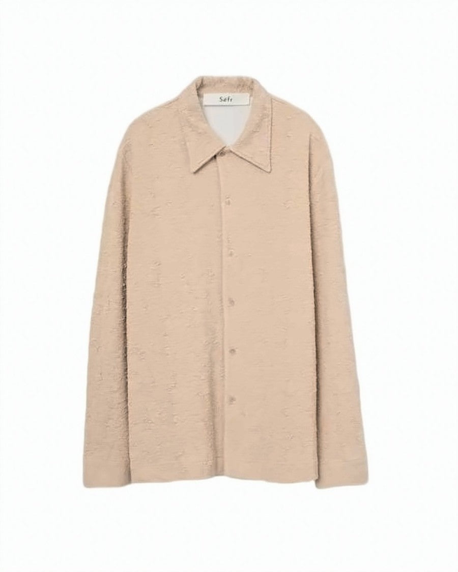 Séfr Long-Sleeved Button-Down Sweater With Classic Collar