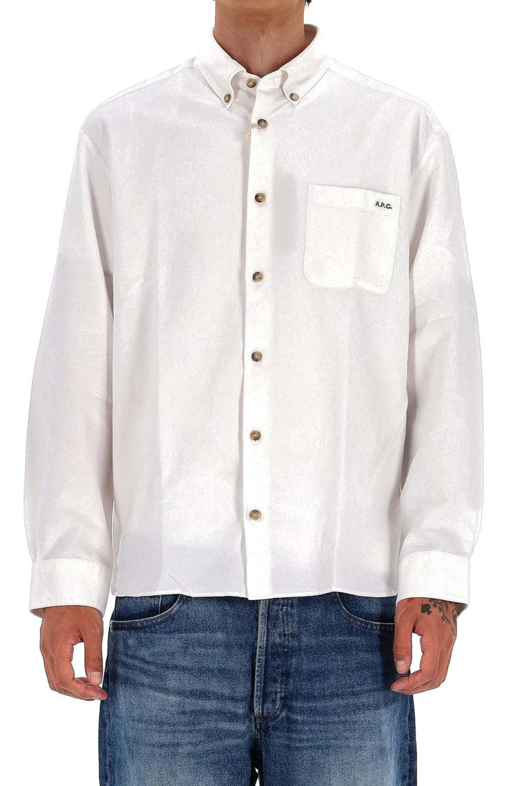 A.P.C. Relax Fit Cotton Piquet Shirt With Pocket