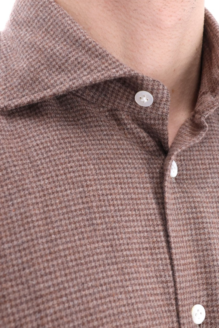 Borriello Houndstooth Flannel Tailored Shirt