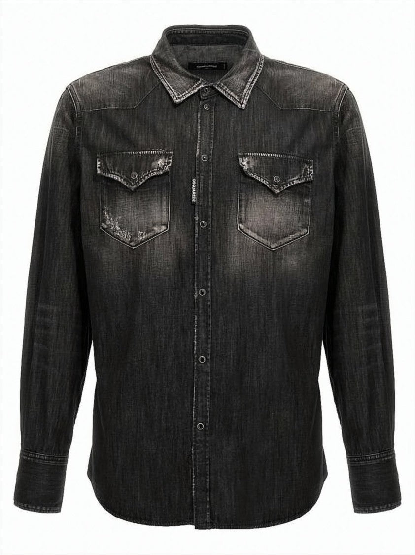 Dsquared2 Faded Black Denim Shirt