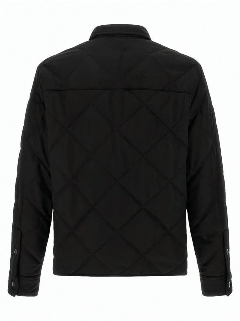 Prada Quilted Black Casual Jacket With Diamond-Stitched Design