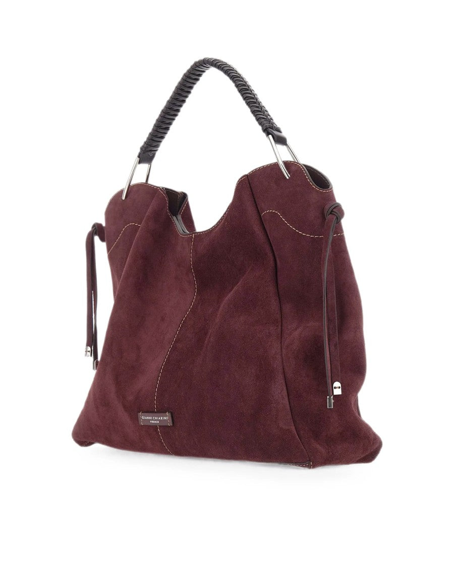 Gianni Chiarini Amarone Era Suede Contrast Stitch Shoulder Bag