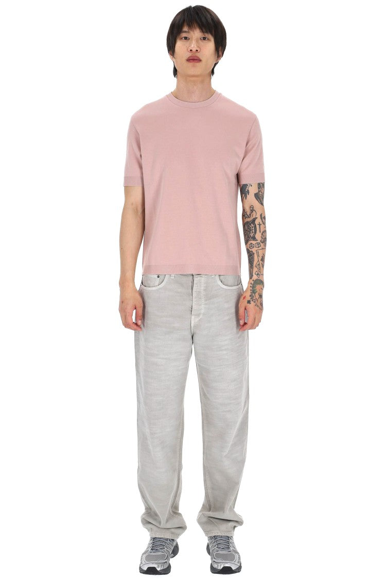 Herno Pink Knit-Effect Cotton Jersey T-Shirt