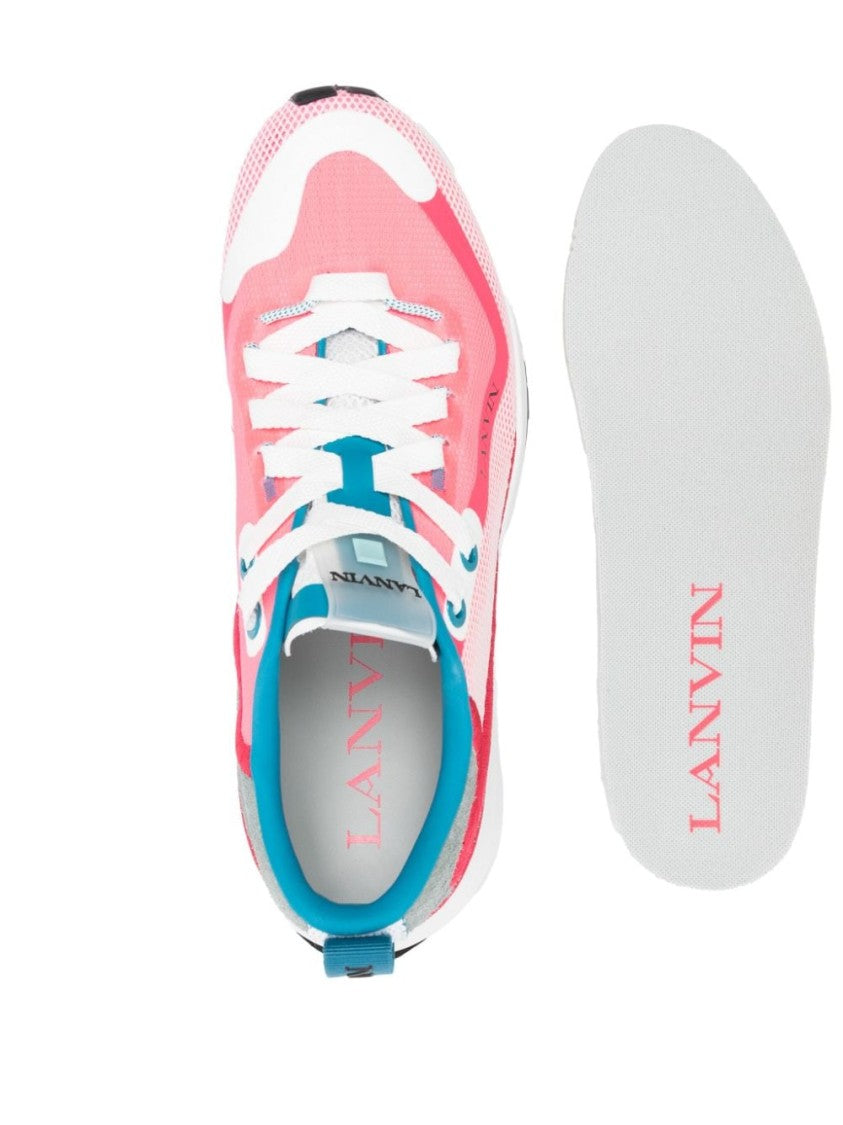 Lanvin Multicolor Mesh Sneakers With Suede Accents