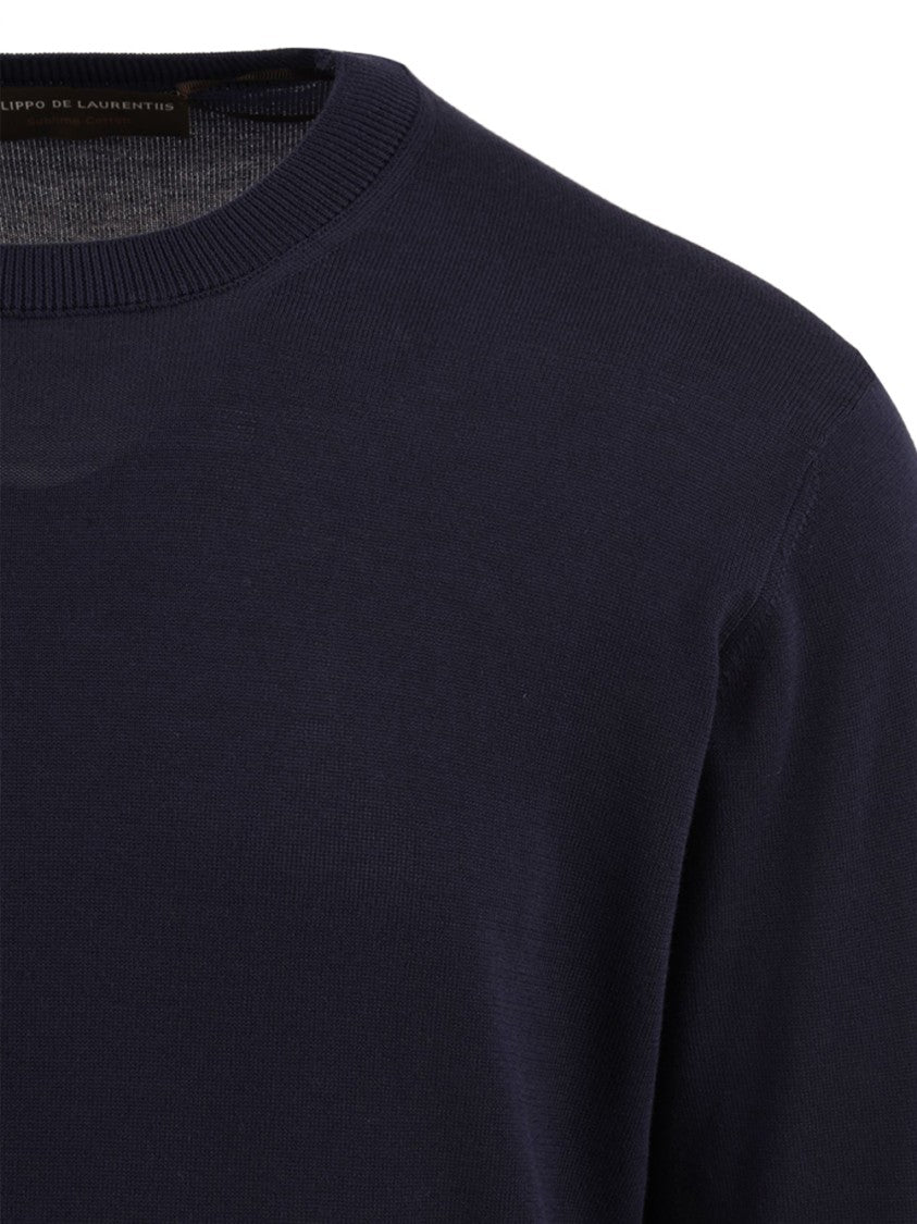 Filippo De Laurentiis Long-Sleeve Crew Neck Sweater With Ribbed Details