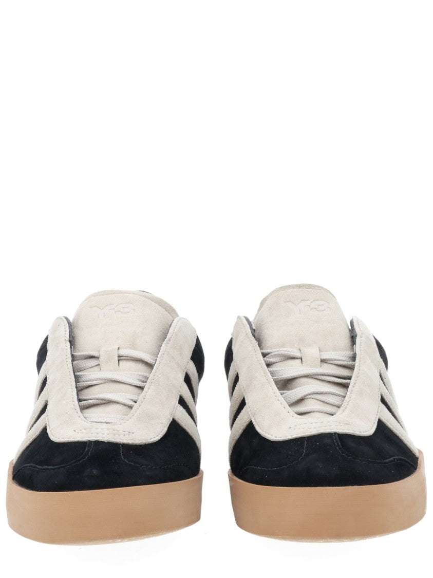 Y-3 Black Gazelle Beige Stripes Leather Sneakers