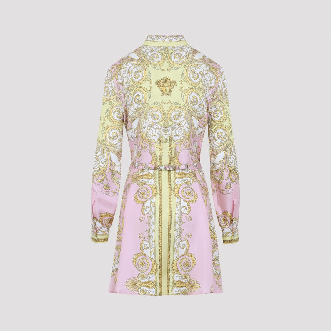Versace Yellow And Pink Silk Mini Dress