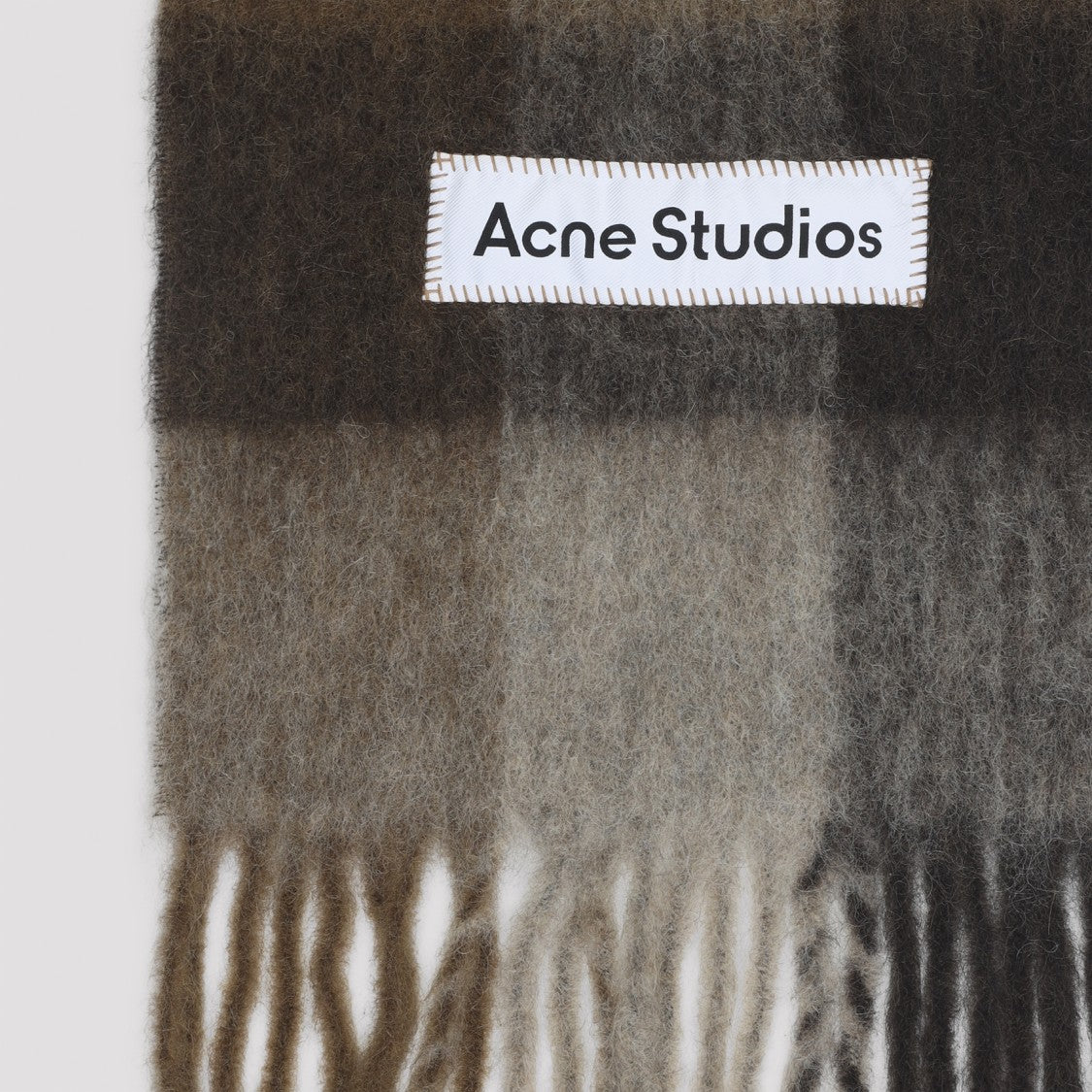 Acne Studios Dark Brown And White Alpaca Scarf