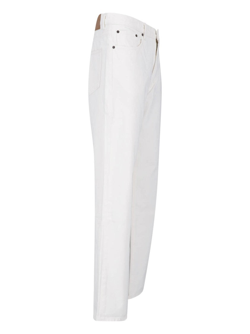 Jeanerica Straight Fit White Denim Jeans With Classic Five-Pocket Design