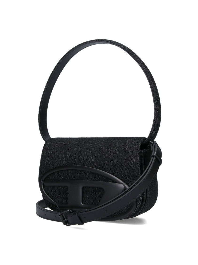 Diesel Black 1Dr Cotton Denim Shoulder Bag