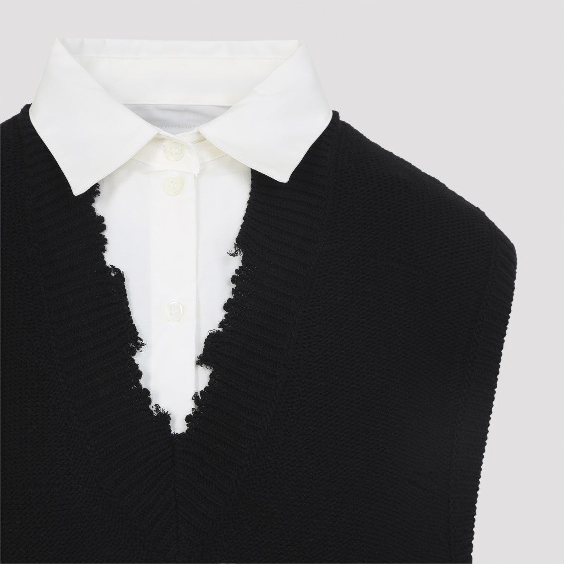Mm6 By Maison Margiela Layered Dress With Collared Shirt