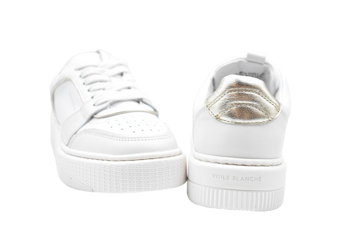 Voile Blanche White Platinum Laced Luxury Flat Shoes