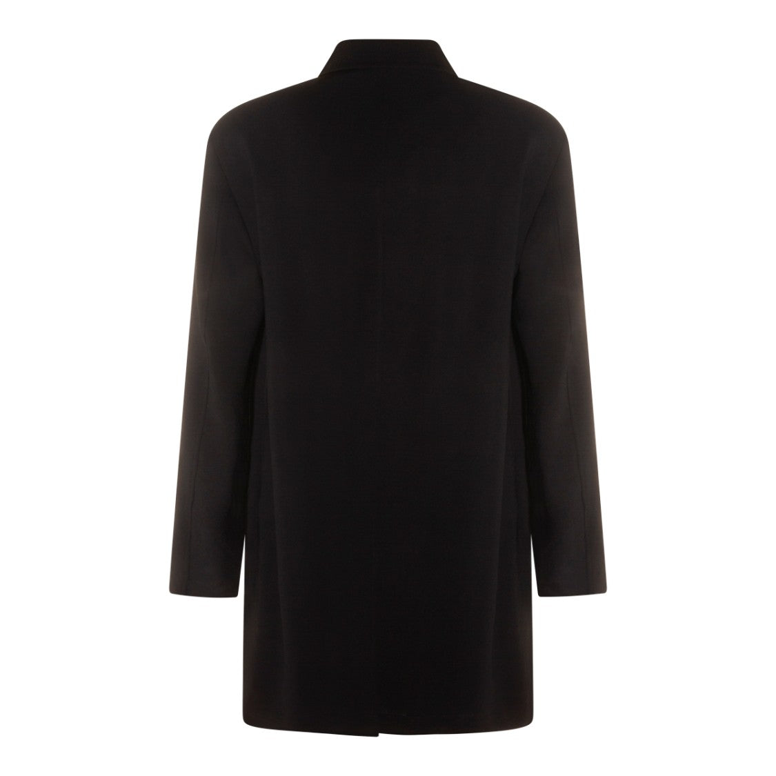 Montecore Minimalist Black Coat With Stand Collar