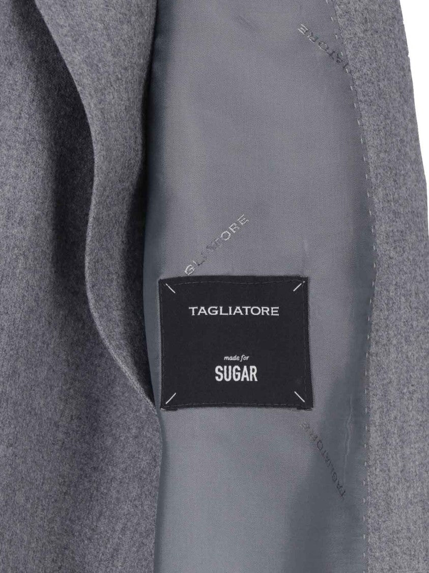 Tagliatore Double-Breasted Grey Wool And Silk Suit Set