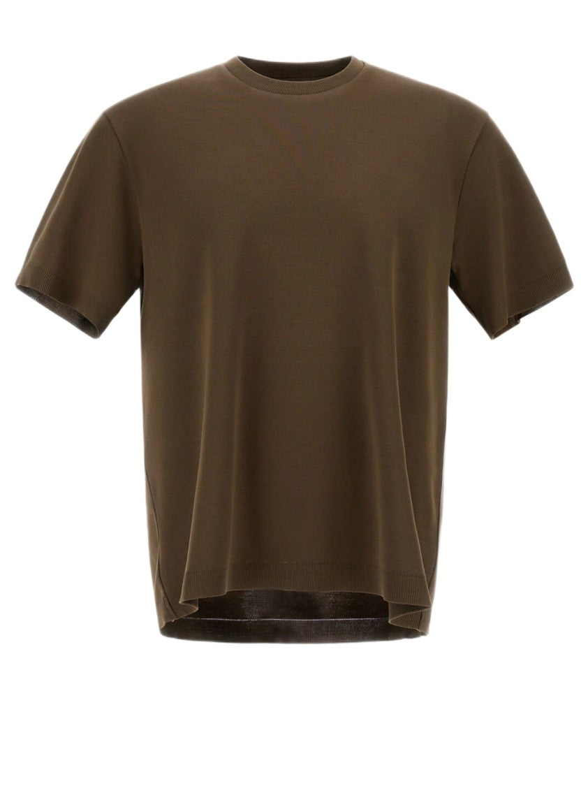 Herno Double-Layered Piqué Cotton T-Shirt With Ribbed Detailing