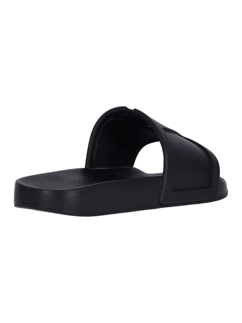 Valentino Garavani Logo Slide Sandals – Black
