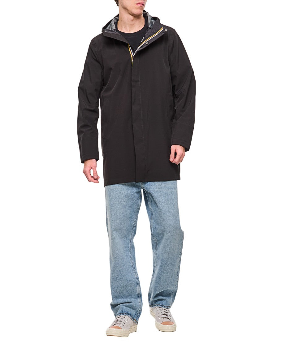 K-Way Hooded Jacket With Double-Slider Zipper And Minimalist Design