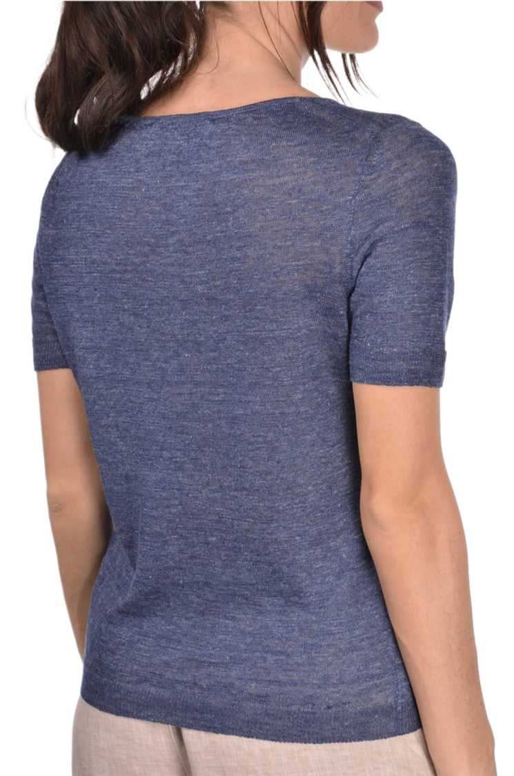 Paolo Fiorillo Capri Short-Sleeved Pure Linen Top