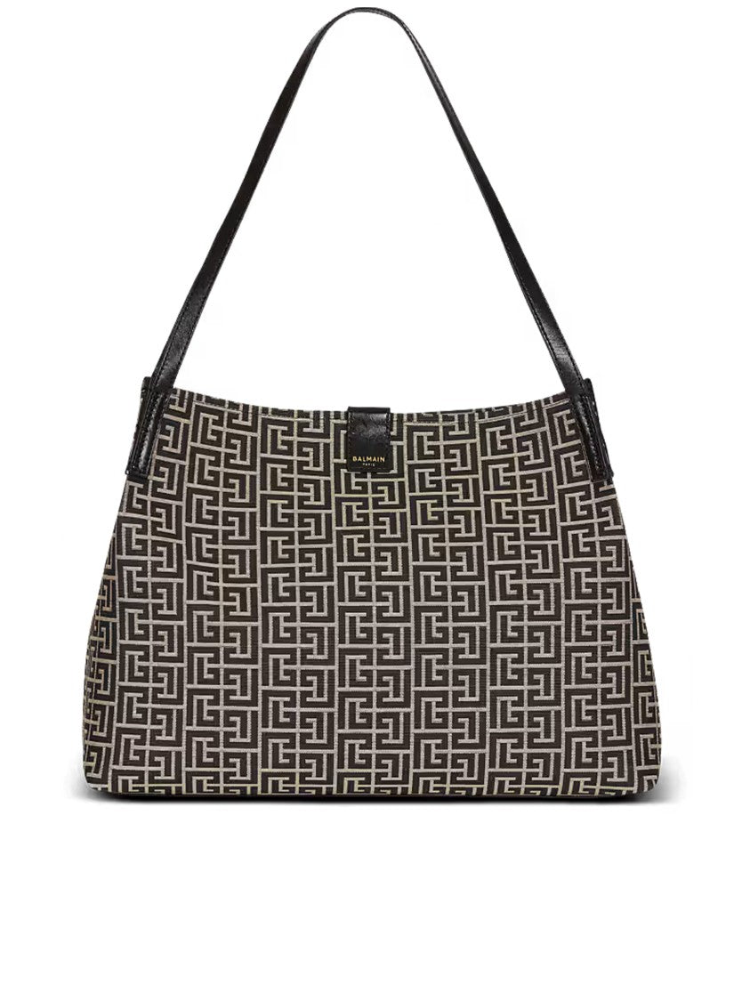 Balmain Large Geometric Maze Pattern Tote Bag