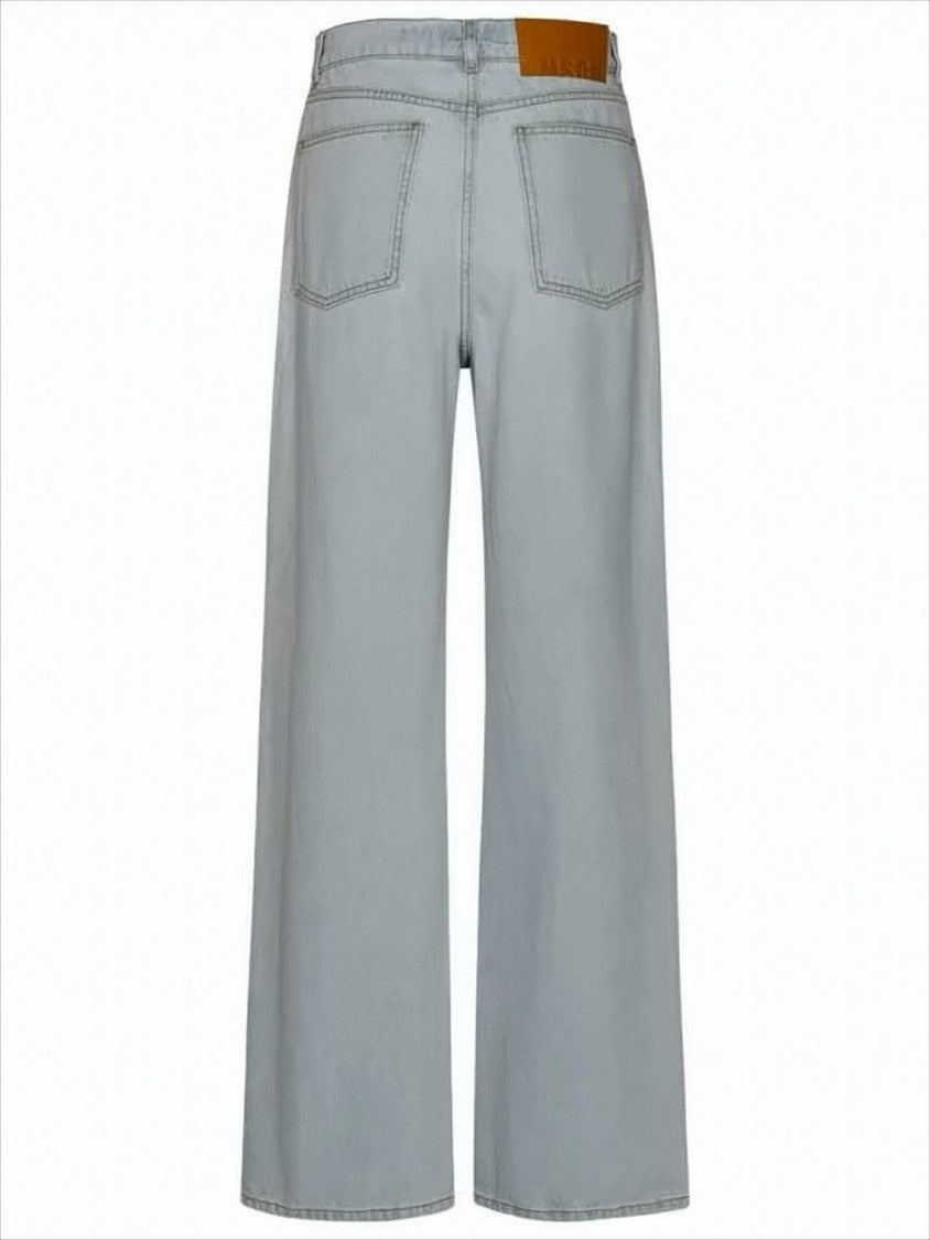 Msgm Light Wash Denim Pants With Classic Five-Pocket Design