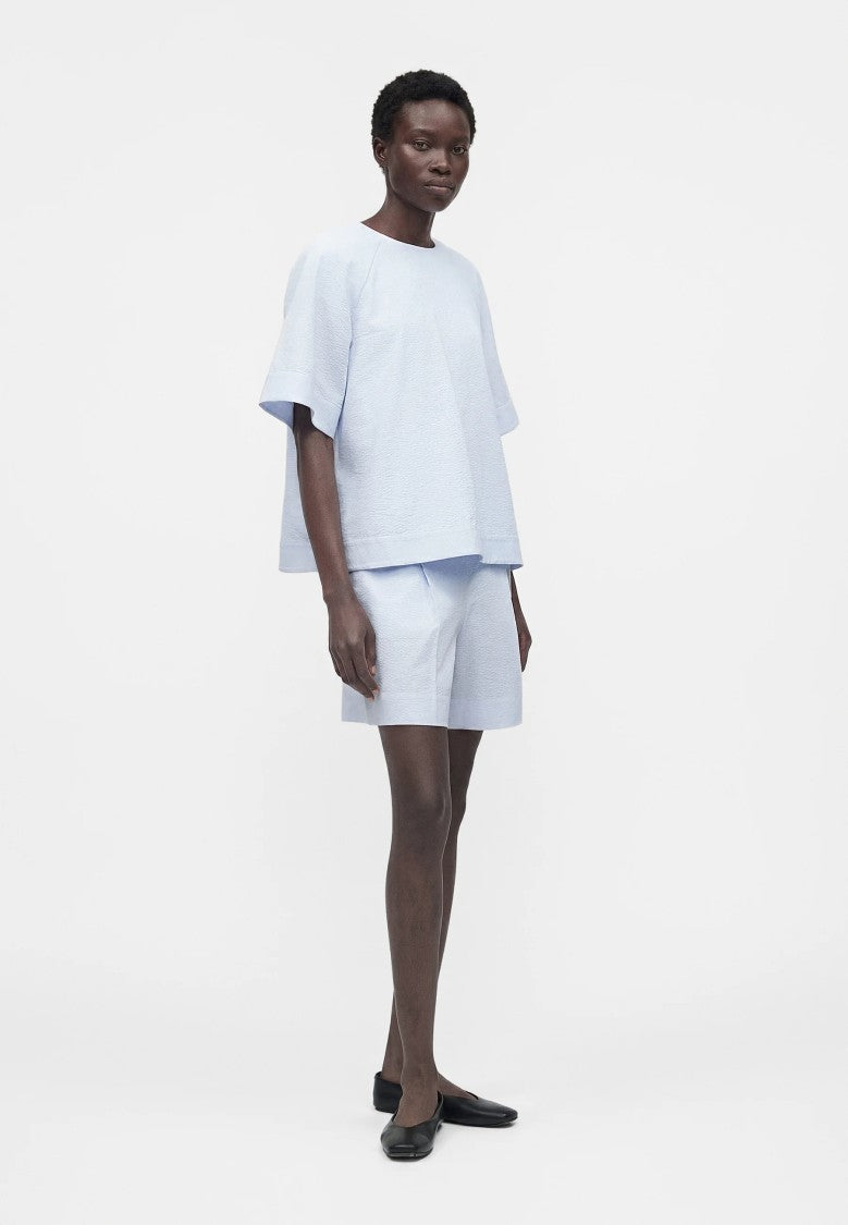 Max Mara Boxy Short-Sleeved Top With Textured Fabric