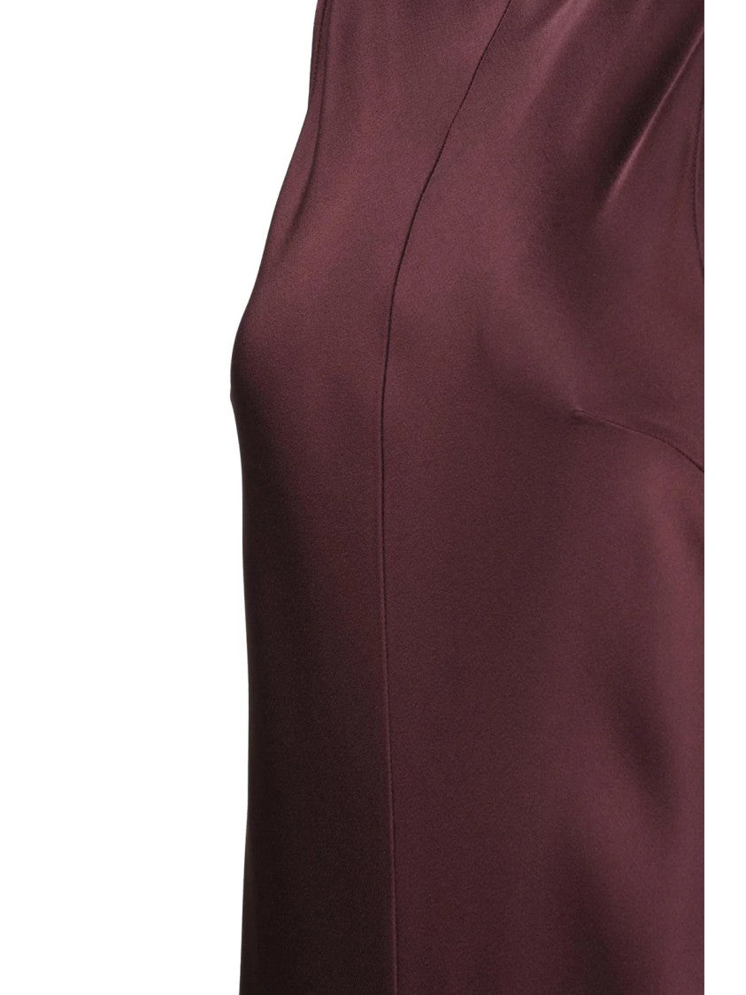 Forte Forte Brown Acetate-Blend Zip Long Satin Dress